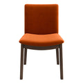 Laura Mid Century Modern Solid Wood Dining Chair Set Of 2 Orange Velvet