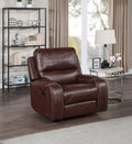 Keily 3 Piece Manual Reclining Living Room Set In Faux Leather Dark Brown Dark Brown Faux Leather