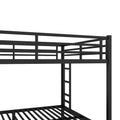 Metal Queen Over Queen Bunk Bed For Teens And Adults,Space Saving Noise Reduced No Box Spring Needed, Black Box Spring Not Required Queen Black Metal