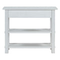 Retro Console Table With Drawer And Two Sturdy Shelves For Entryway, Living Room Antique White Antique White Mdf,Rubber Wood