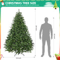7Ft Pre Lit Artificial Holiday Christmas Tree For Home, Office,Party Decoration W 700 Warm White Lights, 2231 Branch Tips, Easy Assembly, Metal Hinges & Foldable Base Green Pvc