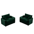 Luxurious And Sophisticated Deep Seated Sofa Set With Two Single Chairs In Green Corduroy Fabric, Suitable For Bedroom And Office Green Corduroy 2 Seat