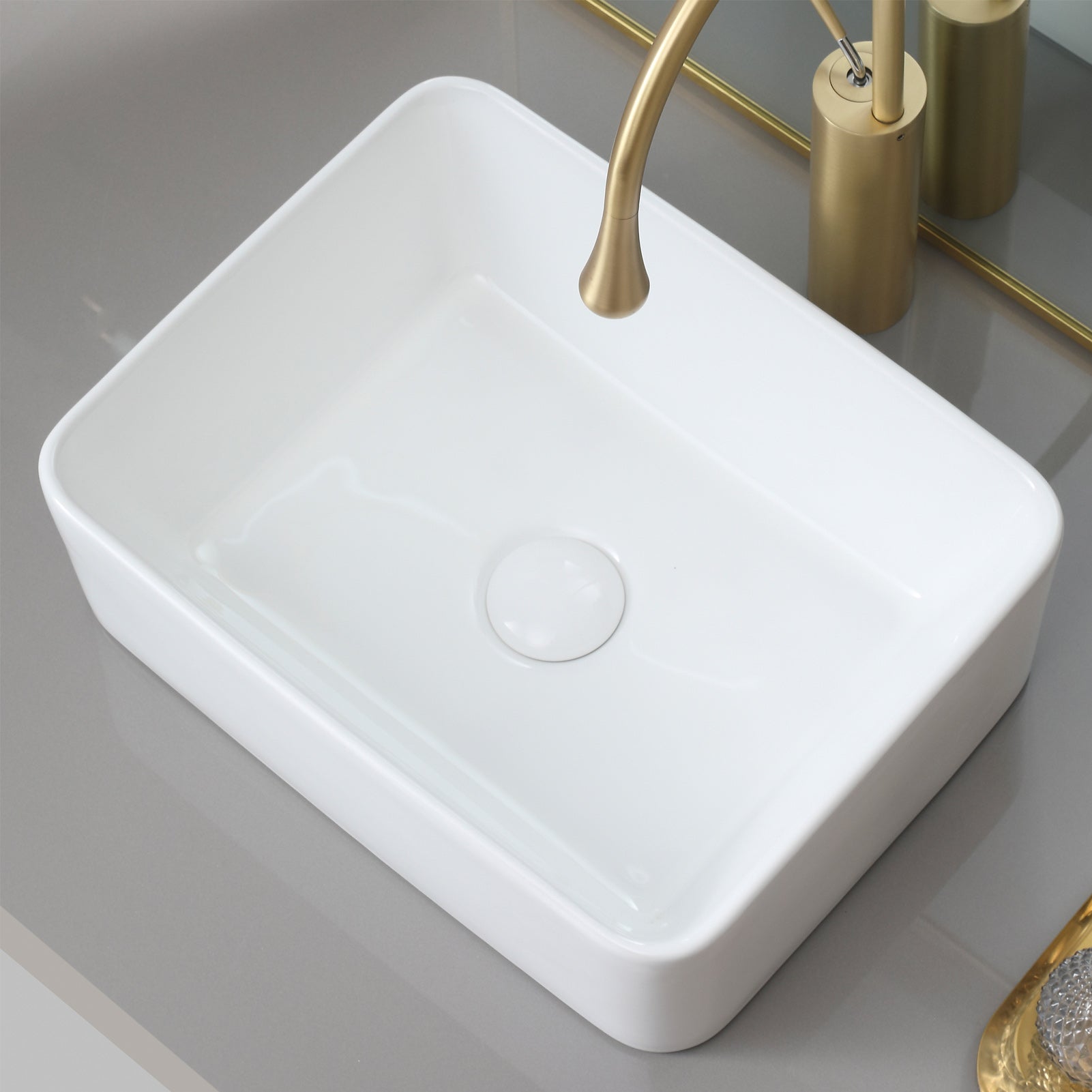 Vessel Bathroom Sink Basin In White Ceramic Single Basin Ceramic Farmhouse Kitchen Sink With Basket Strainer White Ceramic