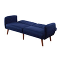 Blue And Walnut Upholstered Adjustable Sofa Blue Linen Wood Primary Living Space Split Back Modern Eucalyptus Foam Linen 2 Seat