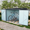 Outdoor Steel Storage Shed For Bicycle With Slope Roof And 4 Bike Tracks, Black Black Metal