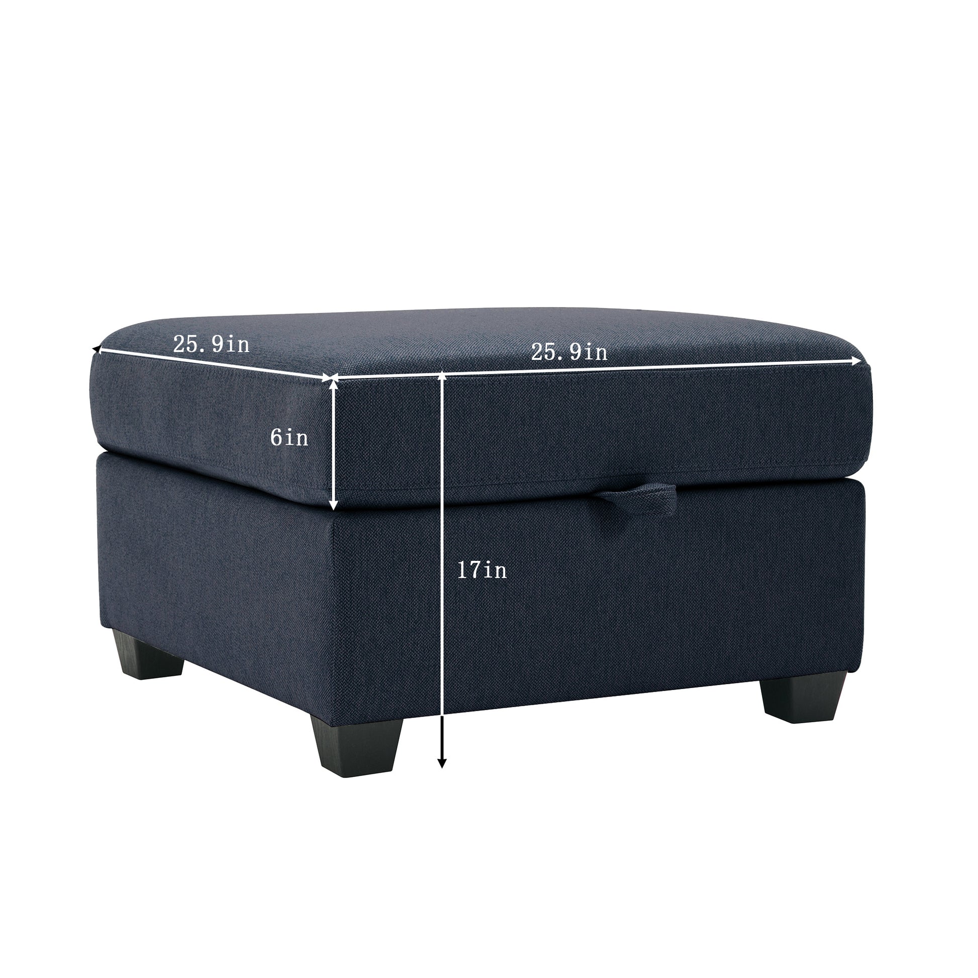 Palmilla Ottoman Blue Blue Polyester 1 Seat