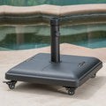 Wheelie Umbrella Base Square Black Concrete