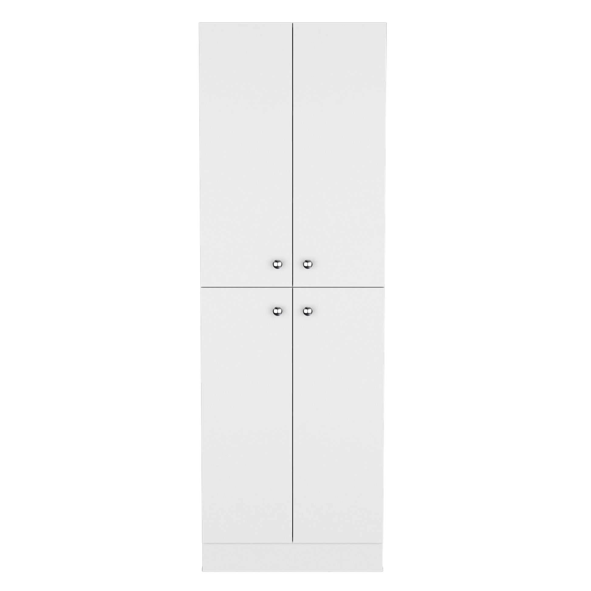 Lynch Kitchen Pantry Storage Cabinet 71" Height, With 4 Doors, 5 Adjustable Shelves, Freestanding Cupboard For Dining Room Living Room, Laundry Freestanding White Kitchen Modern Particle Board Engineered Wood