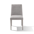 Hal 18 Inch Parson Dining Chair, Fabric Upholstered, Set Of 2, Silver, Gray Gray Silver Wood Fabric