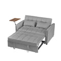 Grey Velvet Loveseat Sofa Bed Gray Wood Tufted Back Square Arms Foam Velvet 2 Seat