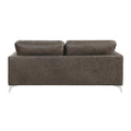 Brownish Gray Polished Microfiber Upholstery Elegant Modern Style Sofa 1Pc Solid Wood Living Room Furniture Silver Finish Metal Legs Brown Microfiber Wood Primary Living Space Modern Solid Wood 2 Seat