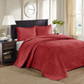 Reversible Bedspread Set Red King Red Cotton
