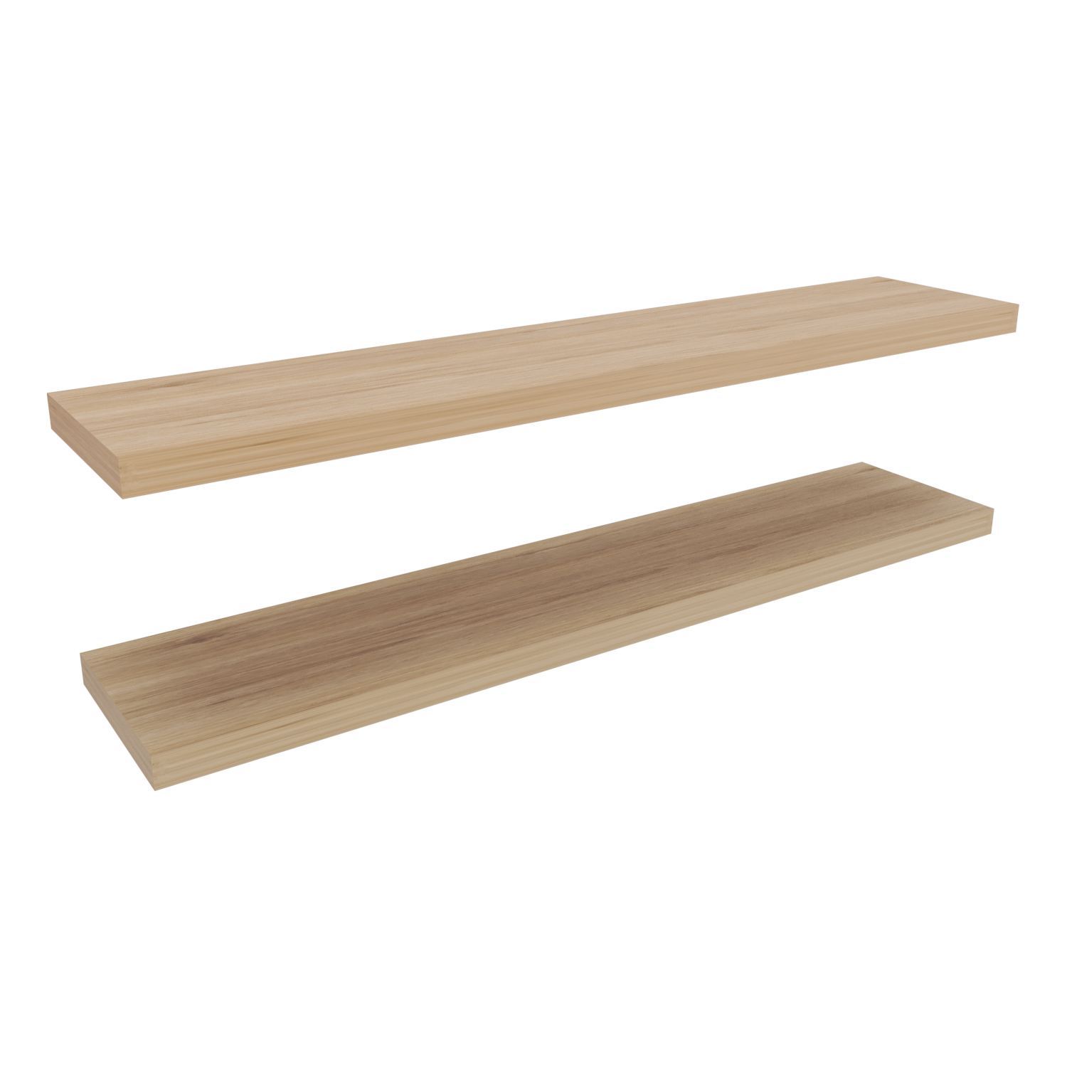 Ecco 47" Wide Floating Shelves Set Of 2, Shelves For Wall Decor For Bedroom, Bathroom Storage Shelves, Book Shelves For Living Room 2 Or Less Beige Horizontal Primary Living Space Open Back Modern