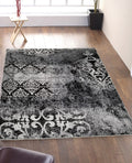 Jersey Area Rugs, Carpets For Livingroom, 7X10 Area Rugs ,1519 Black Grey Rectangle 8&10 Black Grey Contemporary Abstract Polypropylene