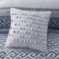 7 Piece Jacquard Comforter Set Navy Queen Queen Navy Polyester
