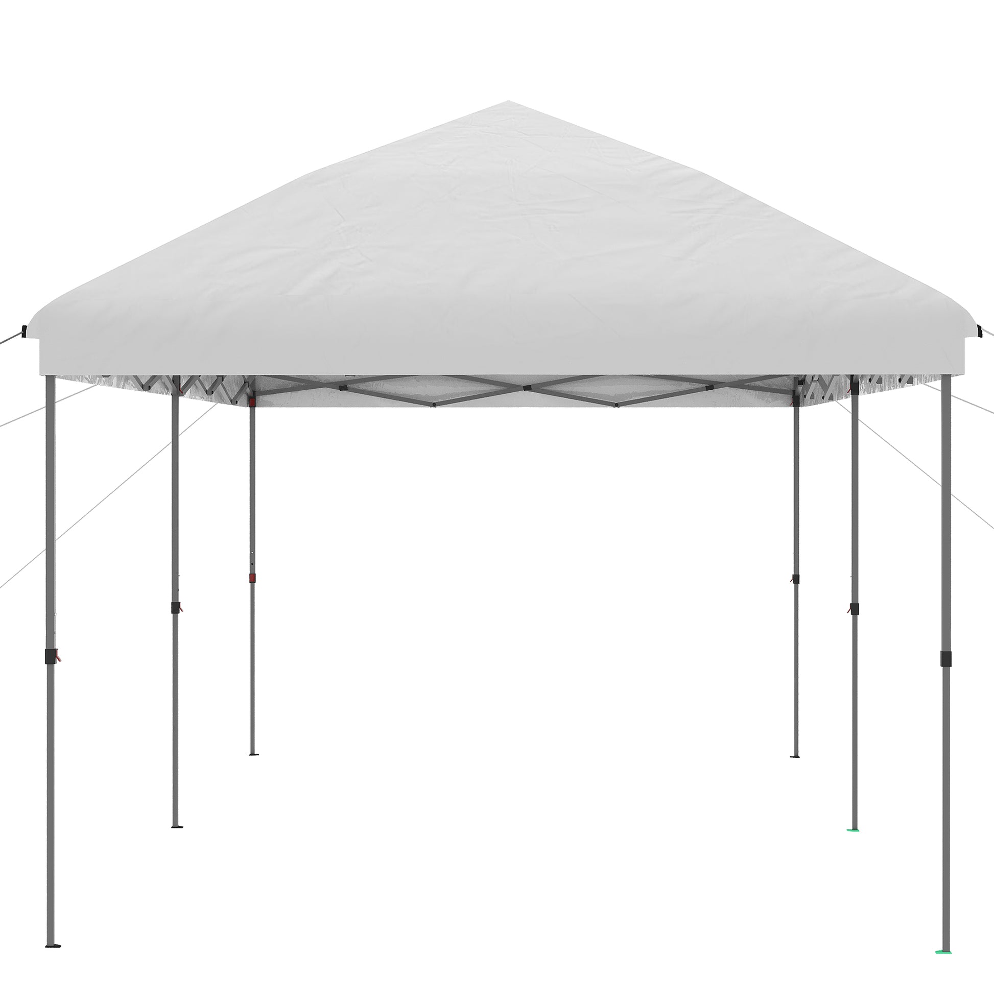 Outsunny 10' X 19' Pop Up Canopy With Easy Up Steel Frame, 3 Level Adjustable Height And Carrying Bag, Sun Shade Event Party Tent For Patio, Backyard, Garden, Off White White Steel