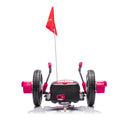 12V Kids Ride On Electric Toy,2Wd,16'' Exaggerated Wheel,Dual Handle Control For 360 Degree Flexible Steering And Rotation,Solid Metal Frame,Provide A Speed Of 4.66 Mph For Kids Aged 6 . Pink 50 99 Lbs Polypropylene