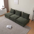 Mid Century Modern 3 Seater Sofa Couch For Living Room Modular Sectional Armless Sofa, Ultra Soft Chenille Fabric, Sturdy Frame, Comfortable And Stylish Furniture Green Foam Chenille 3 Seat