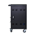 Tablet Laptop 32 Bit Plastic Device Basket Device For Mobile Charging Trolley Includes Cable Management Dividers, Cable Clips, Storage Compartment, And Removable Doors Black Matt Black Steel Metal