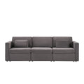 Modern Velvet Modular Sectional Sofa, Convertible Sofa Set With Pillows, Oversized Sectional Couches For Living Room, Loft, Apartment, Office Dark Gray 3 Seats Wood Primary Living Space Medium Duty Pine 3 Seat Dark Gray Velvet Medium Soft Cushion Back