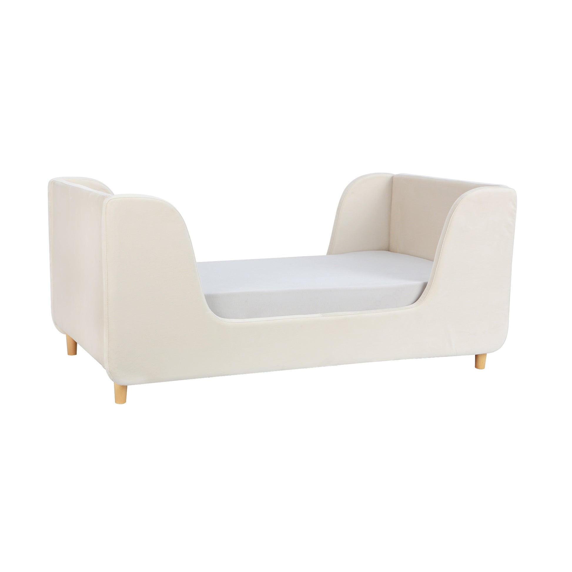 Bodhi Upholstered Toddler Bed In Almond Cream Polyester