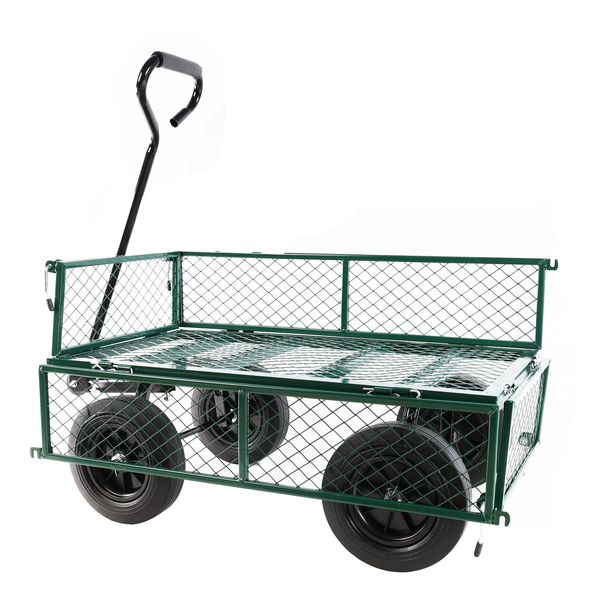 Green Solid Wheels Wagon Cart Solid Wheels Tools Cart Wagon Cart Garden Cart Trucks Make It Easier To Transport Firewood Green Metal