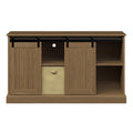 Lincoln Farmhouse 60 Inch Tv Stand For Tvs Up To 65 Inches, Classic Walnut Finish Brown 60 69 Inches Mdf Mdf