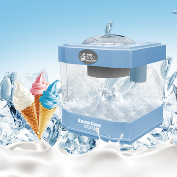 Snow Cone Maker, Tabletop Shaved Ice Machine For Slushies & Frozen Drinks, 2 Reusable Cups, Ice Scoop Blue Plastic