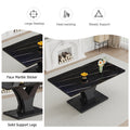 Modern Dining Table, Black Desktop And Black Mdf Leg Dining Table Are The Perfect Choice For Dinner, Conference, Home And Office Decoration F 790 Black Mdf