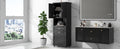 Tall Bathroom Cabinet With Laundry Basket, Large Storage Space Tilt Out Laundry Hamper And Upper Storage Cabinet, Black Black Mdf