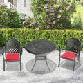 Cushions In Random Colors 3 Piece Set Of Cast Aluminum Patio Furniture With Cushions Yes Complete Patio Set Black Seats 2 Rust Resistant Frame Water Resistant Cushion Garden & Outdoor Complete Patio Sets Aluminium