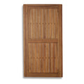 Nilen 59 Inch Dining Table, Natural Brown Acacia Wood, Slatted Surface Brown Acacia Wood