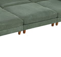 Living Room Furniture 1Pc Cocktail Ottoman Sage Color Corduroy Cushion Extra Large Ottoman Wood Legs Sage Primary Living Space Green Contemporary,Modern Square Corduroy