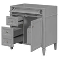30'' Bathroom Vanity With Top Sink, Modern Bathroom Storage Cabinet With 2 Drawers And A Tip Out Drawer, Single Sink Bathroom Vanity Grey Bathroom Mdf