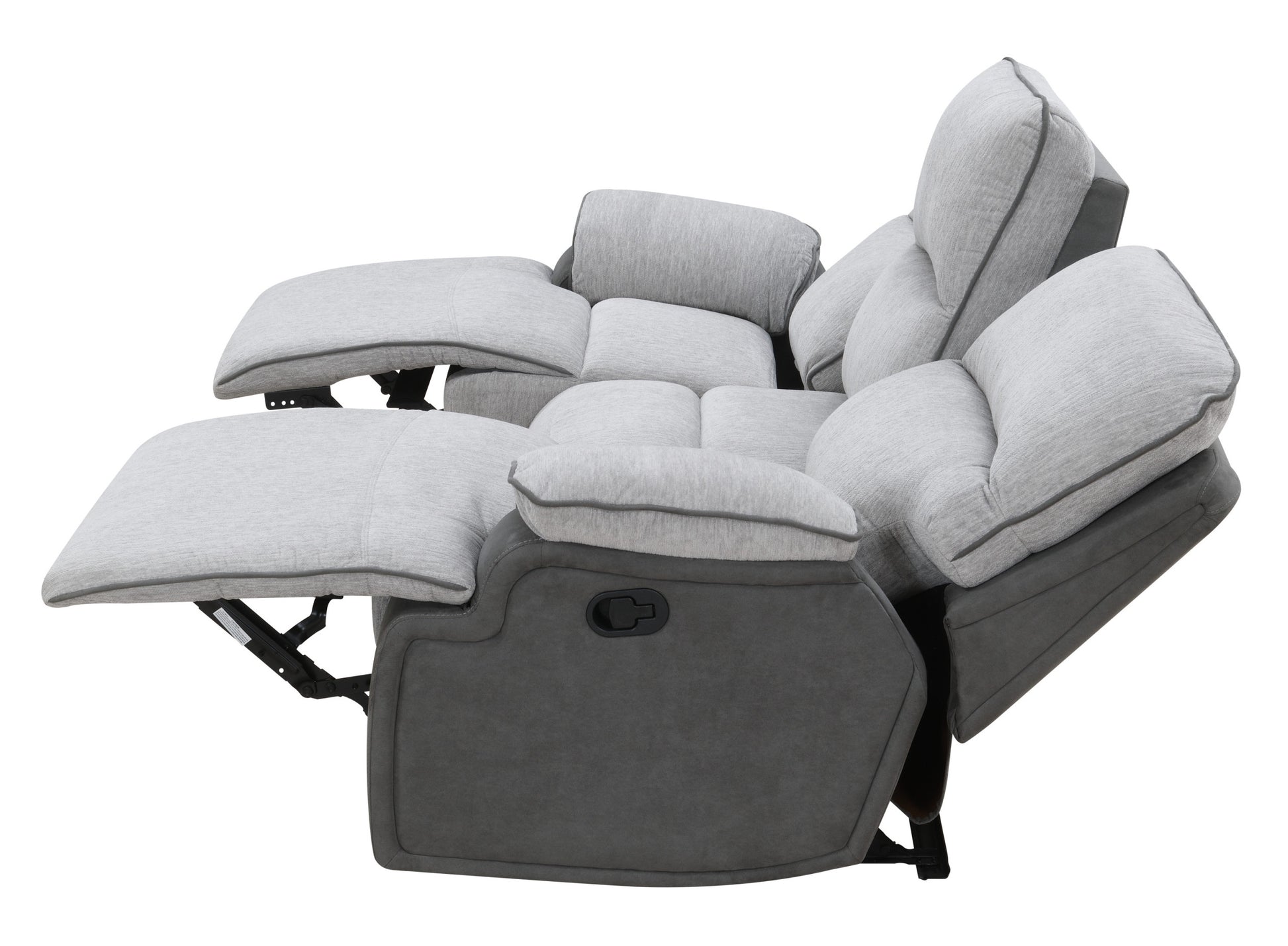 Cyprus Recliner Sofa Gray Gray Fabric 3 Seat