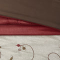 Embroidered 7 Piece Comforter Set Red Queen Queen Red Polyester