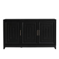 Tv Stand For Tvs Up To 65 Inches, Modern Entertainment Center Media Console Cabinet With 2 Spacious Storage Space, Solid Wood Legs For Living Room Black 50 59 Inches Particle Board Mdf