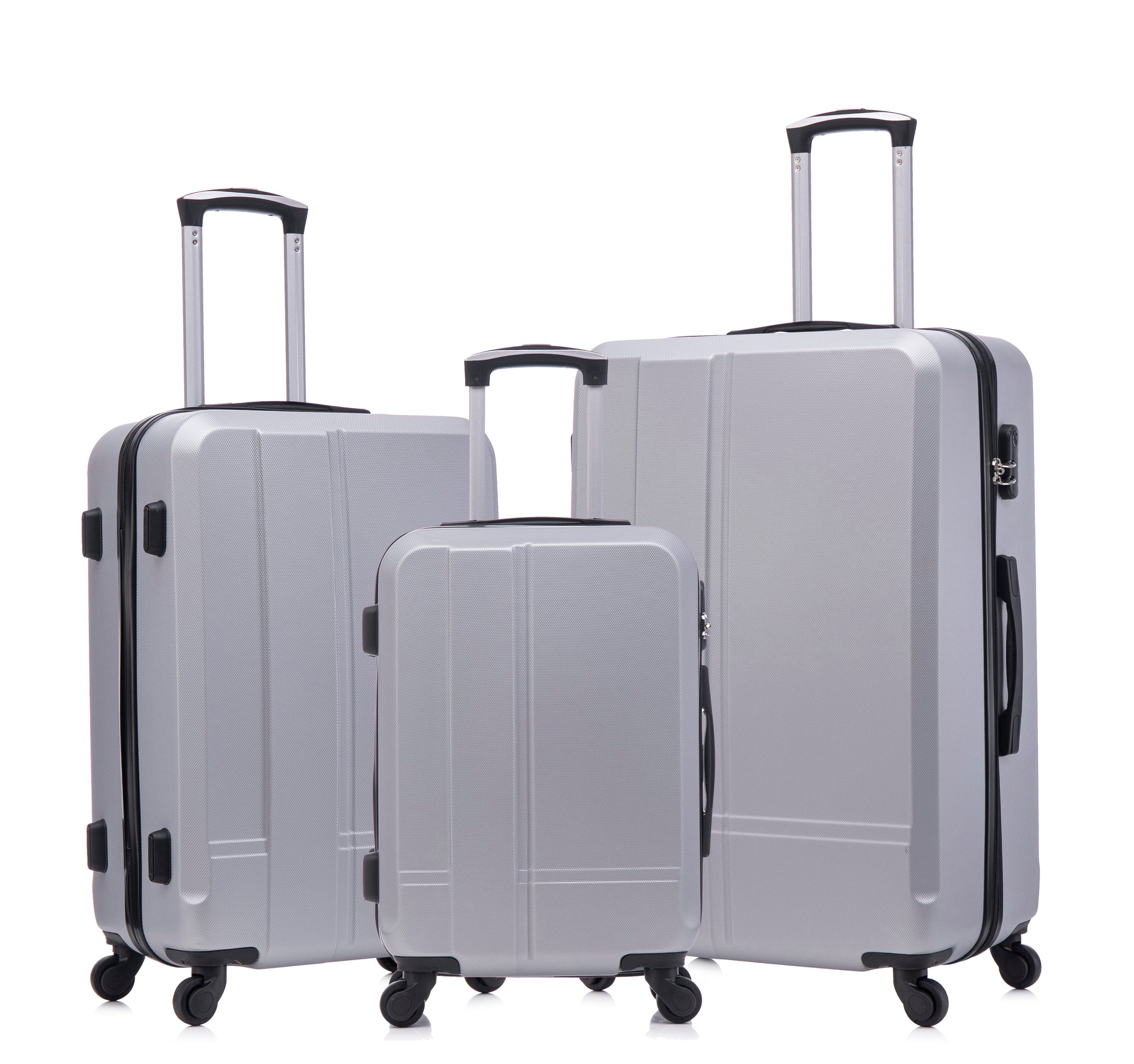 Luggage Set Of 3 Pieces 20 24 28 Luggage Set Wheel Luggage Abs Durable And Lightweight Rotating Hard Shell Luggage Silver Gray Silver Grey Abs