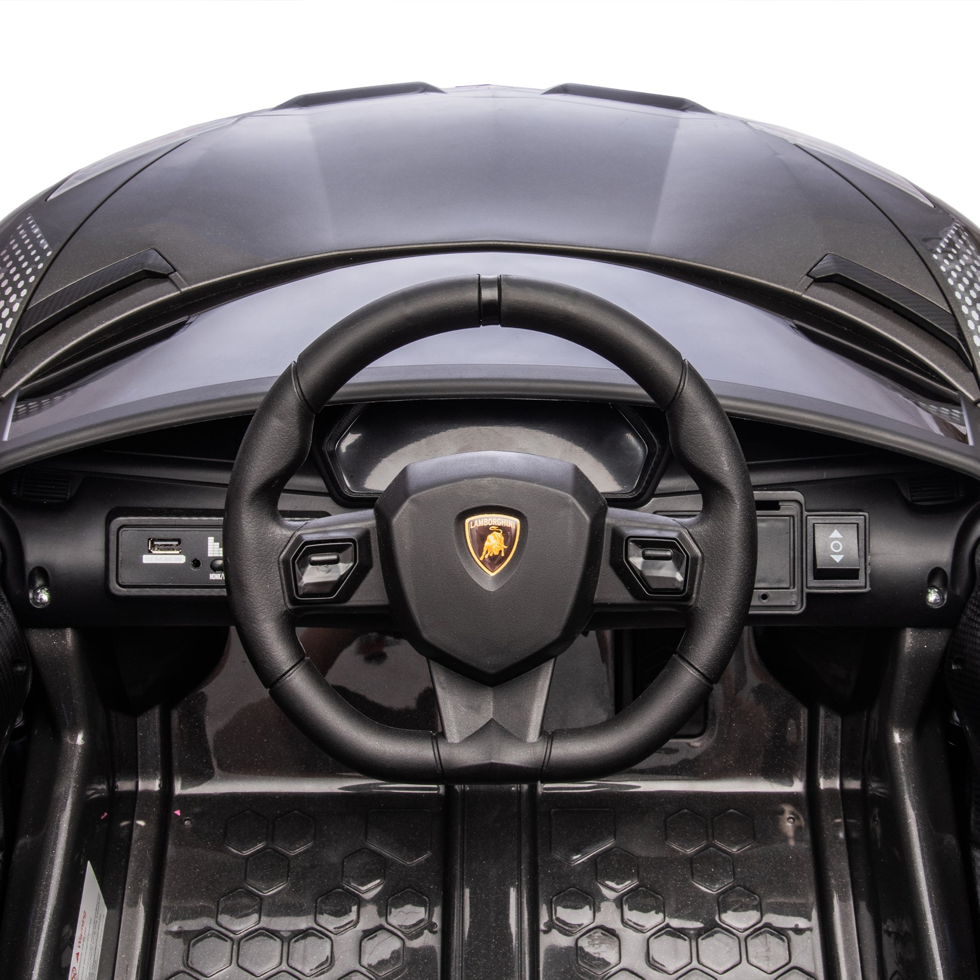 12V Kids Ride On Car W Parents Remote Control,Licensed Lamborghini Aventador Xago,Hydraulic Pressure Door,Slow Start,Early Education,Bluetooth,Adjustable Volume,Mp3,Usb,Led Lights For Kids Aged 2 4. Black 50 99 Lbs Polypropylene