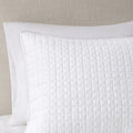 3 Piece Reversible Quilt Set White Full Queen White Polyester