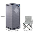 Full Size Portable Grey Steam Sauna Tent Personal Home Spa, With Steam Generator, Remote Control, Foldable Chair, Timer And Pvc Pipe Connector Easy To Install.Fast Heating, With Fcc Certification Grey Polyester