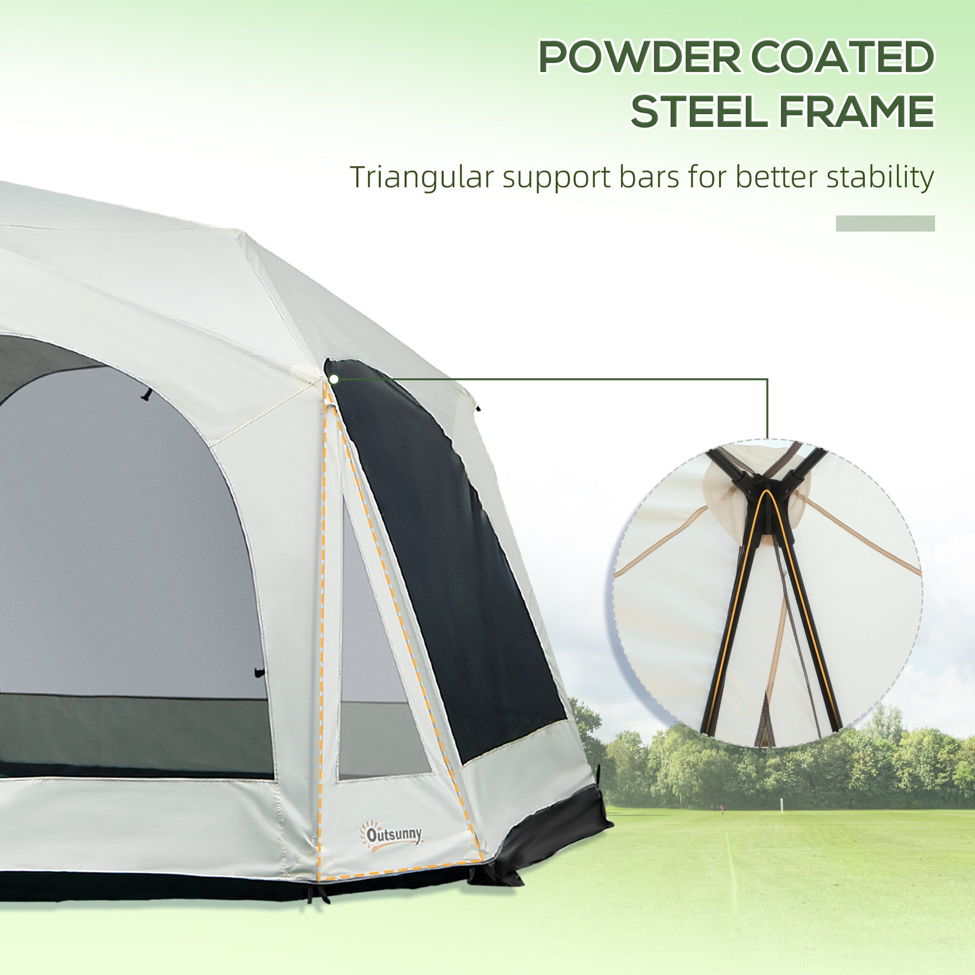 tent 20 person Outsunny 20 Person Camping Tent, Outdoor Cabin Tent Tent With 2 Doors,