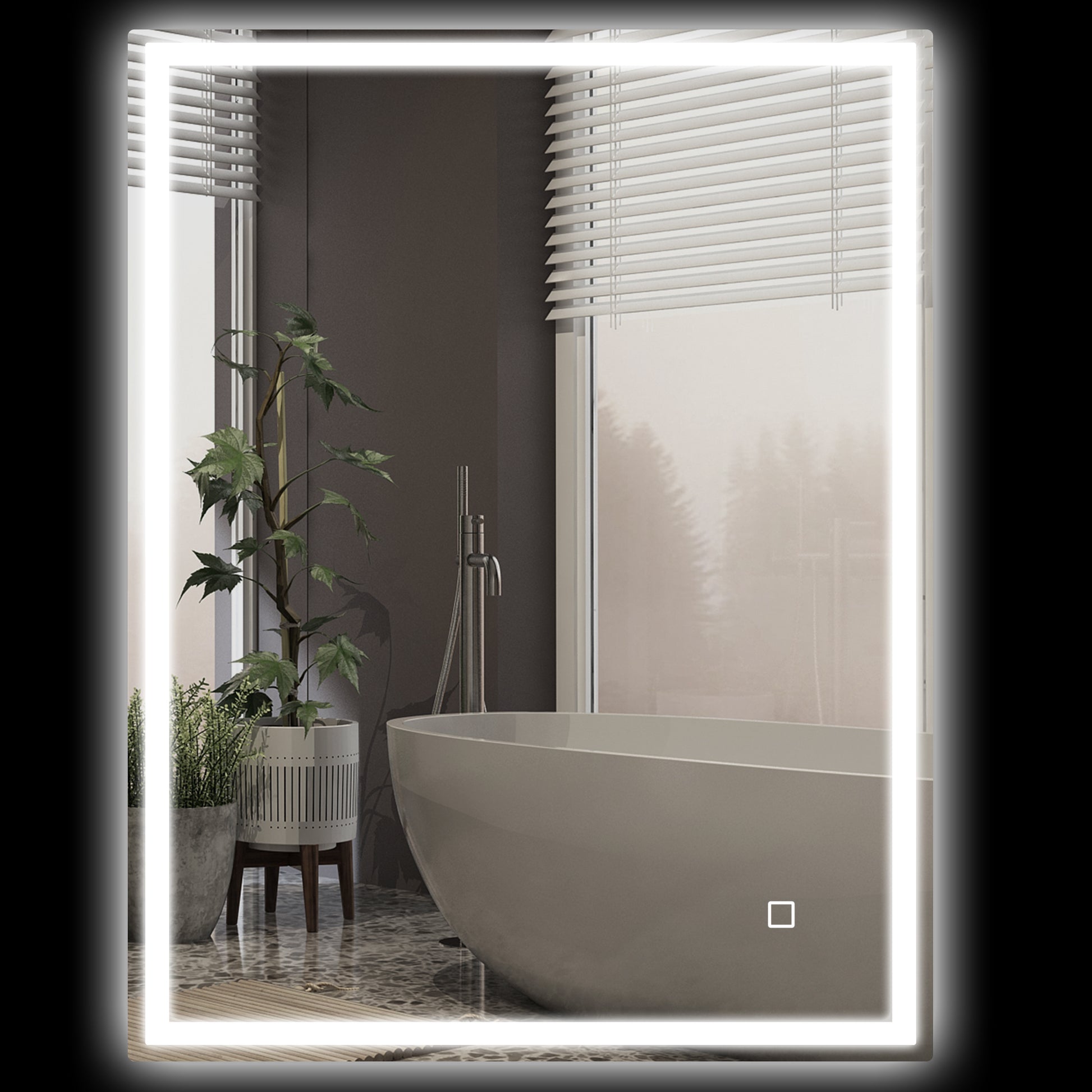 Homcom 36" X 28" Dimmable Bathroom Mirror With