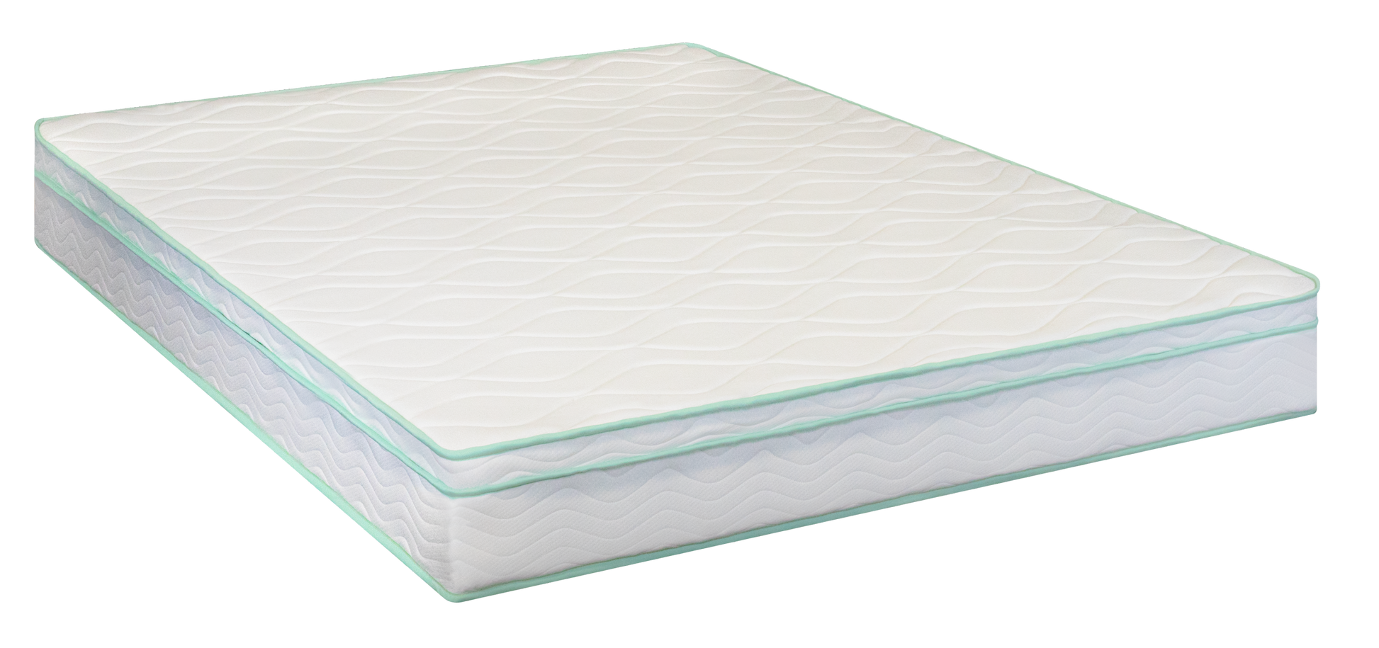 Twin Size 8" Medium Cool Gel Memory Foam Innerspring Hybrid Mattress White Green Foam Spring Twin