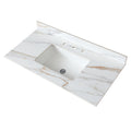 43 Inch Marble Vanity Top, Bathroom Vanity Top With Undermount Rectangular Middle Sink And 4