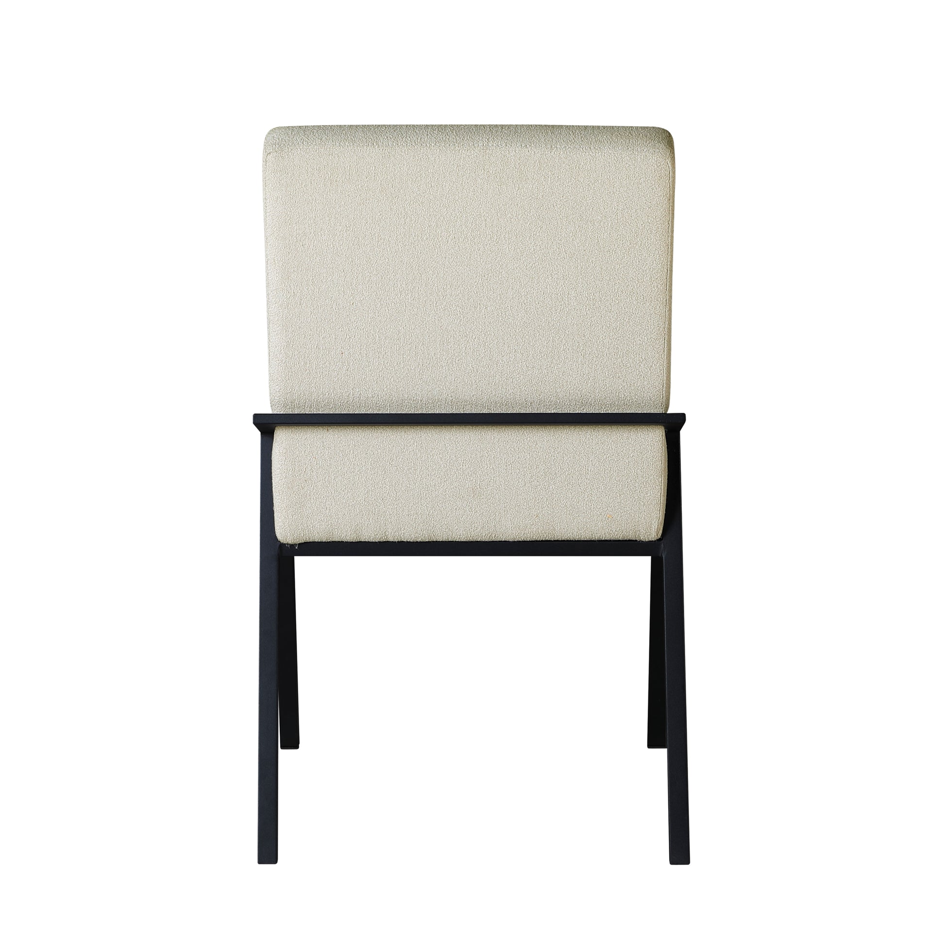 Black Metal Base Contemporary Side Chairs Set Of 2Pc, Cream Fabric Upholstered Dining Furniture Black Cream Dining Room Contemporary,Modern Side Chair Set Of 2 Metal