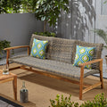 Hampton Wood Wicker 3 Seater Natural Grey Acacia Wood