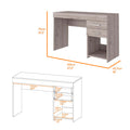 Austin Writing Computer Desk, Two Drawers, One Cabinet Gray Computer Desk Office Contemporary Floor Mount Rectangular Drawers Computer Tables Rectangular Melamine Engineered Wood