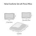 Velvet Comforter Set King Blue Polyester