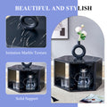 Hexagonal Mdf Coffee Table, Characteristic Pattern Stickers, Multi Hole Design To Give More Storage Space, Simple And Convenient Design Makes It Suitable For All Kinds Of Style Scenes. Black Mdf